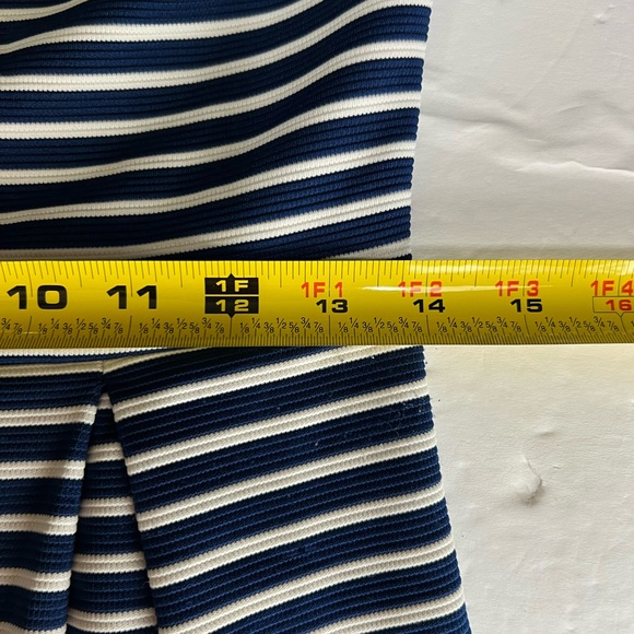 Altar’d State M navy white striped flare sleeve fit and flare flirty girly party - Picture 8 of 8